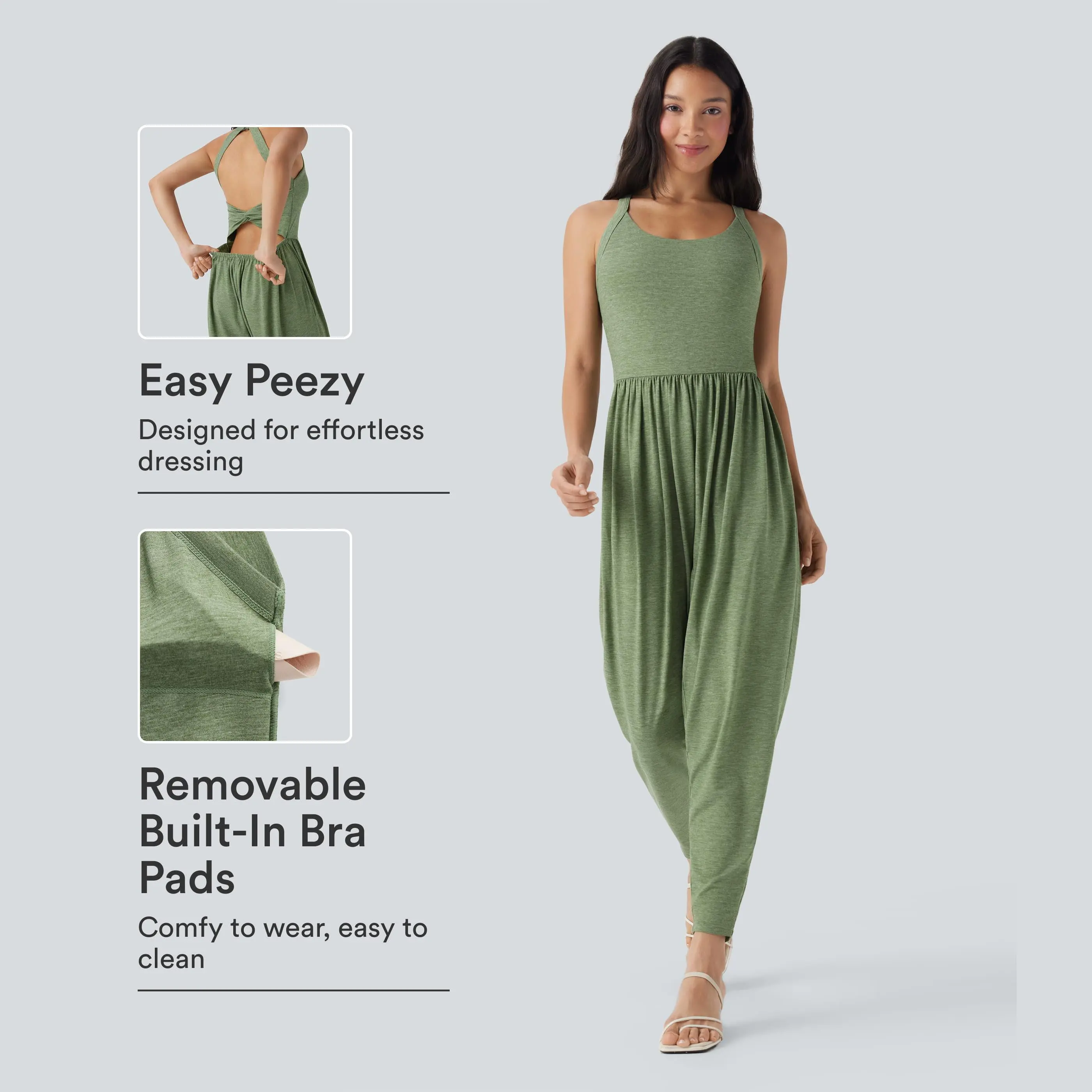 Halara Built-in Bra Harem Casual Jumpsuit with Pockets-Easy Peezy Edition