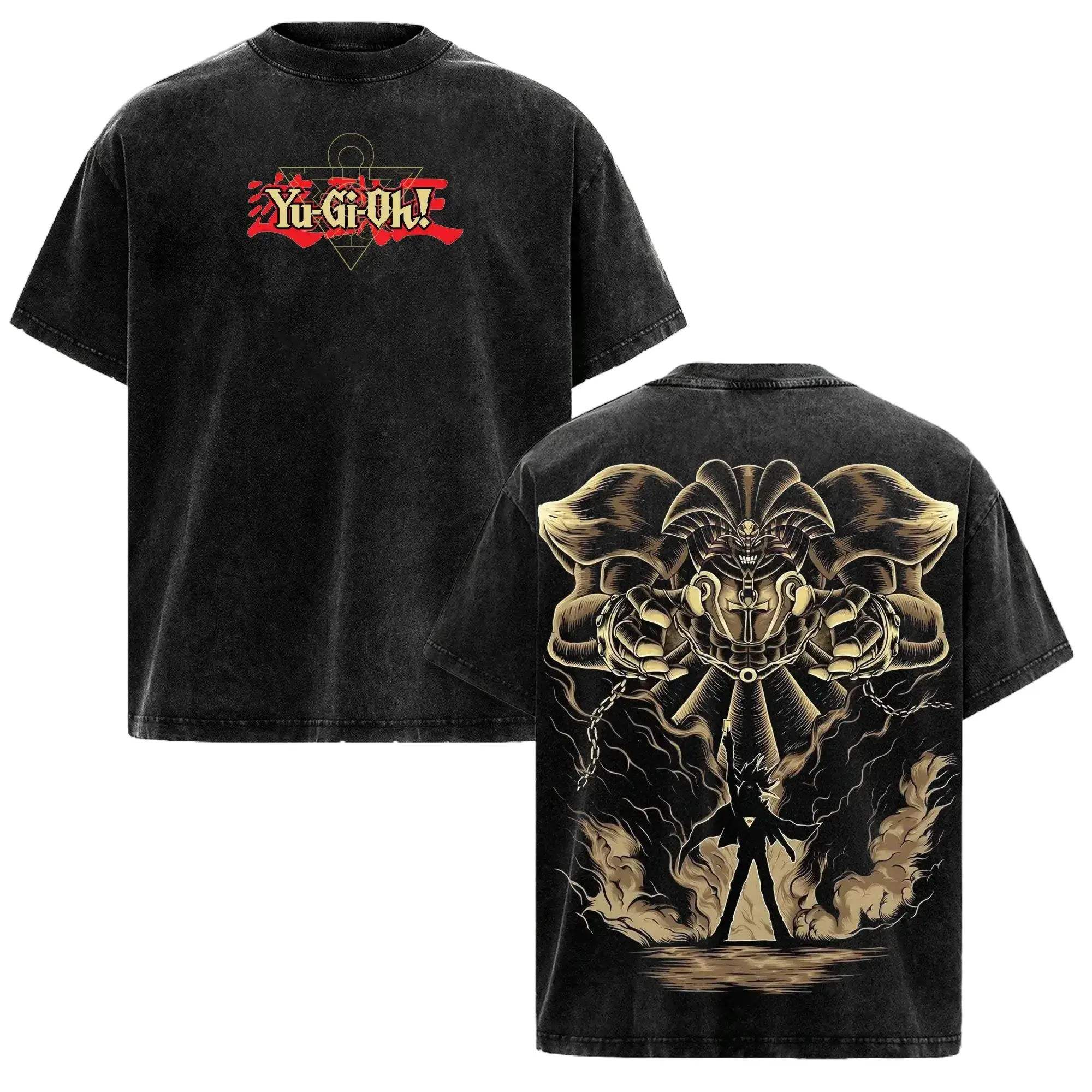 Yugi Exodia Anime Washed Tee – Yu Gi OhGraphic T-Shirt, Card Game Aesthetic DuelistKing Energy Streetwear Retro Anime Vibe TrendyOtaku Gift Hype Anime Fashion