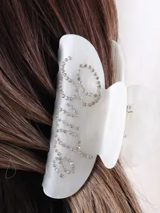 Elegant Bride Rhinestone Hair Claw Clip, Non-Slip Medium Hair Accessory for Weddings & Bridal Events, Perfect Bridal Shower Gift