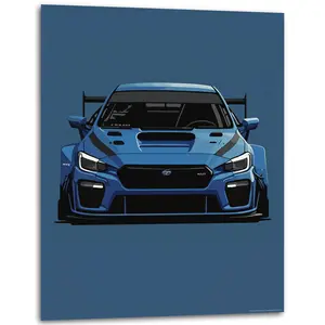 “Agile” - Abstract Car Poster - WRX STI Poster - Car Poster for Room - Retro Supercars - (Unframed) - 11x14 Inches