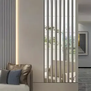 10pcs Pack, 2*50cm/0.78*19.68 inch, Silver Acrylic Mirror Wall Sticker, Strip Self-Adhesive Wall Decals, Decorative Decal, For Living Room Bedroom Bathroom Office Home, Art Wall Decoration