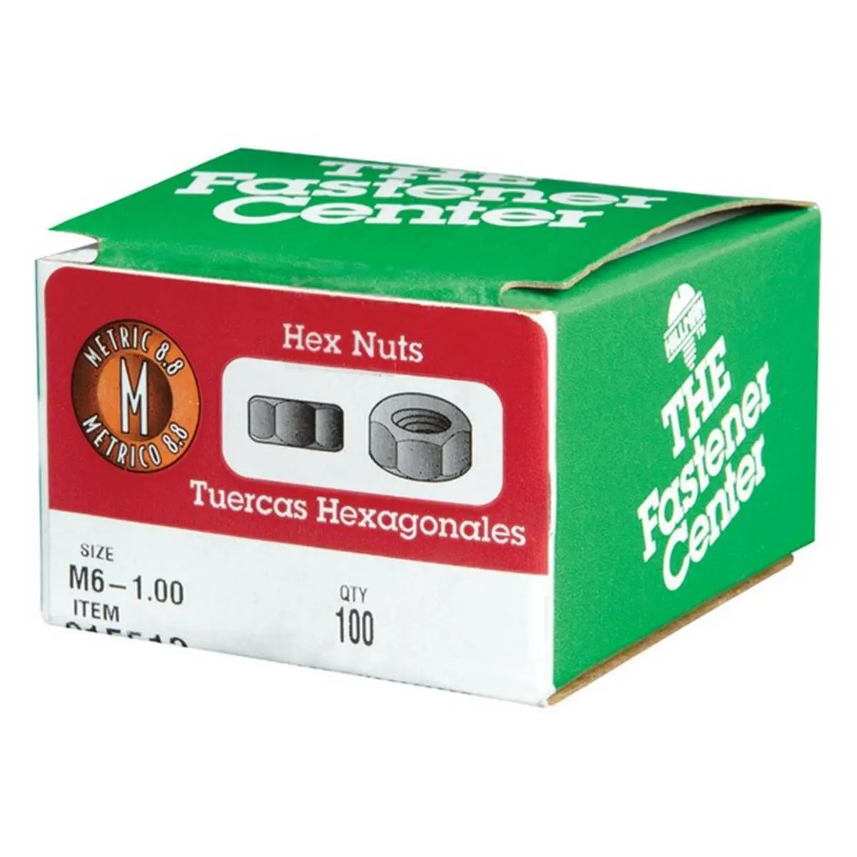 212 MAIN Hex Nut Hardware - M6-1.00 Coarse Metric Thread, Zinc-Plated Steel, Standard Specs, 100-Count Box for Sailing, Water Sports, Metric Hex Nut, Hex Cap Screws