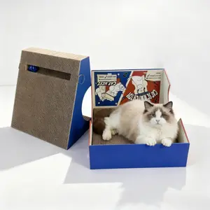 BonBonPaw 3-in-1 Interactive Cat Scratcher – Ball Track Toy, Scratch Ramp & Arch Cave Hideout, Modular Cardboard Board for Indoor Cats