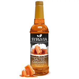 Syruvia Salted Caramel Syrup for Coffee 25.4 Ounces Salted Caramel Coffee Syrup