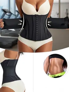 High Elasticity Waist Trainer Corset for Women,Fit,Fajas,Breathable Tummy Control Waist Cincher,Adjustable Hook & Eye Closure Shapewear Belts,Black Girdle,Trimmer Body Shaper Workout Girdle Belly Band,Comfortable Corset,Classic Daily Wear, Compression