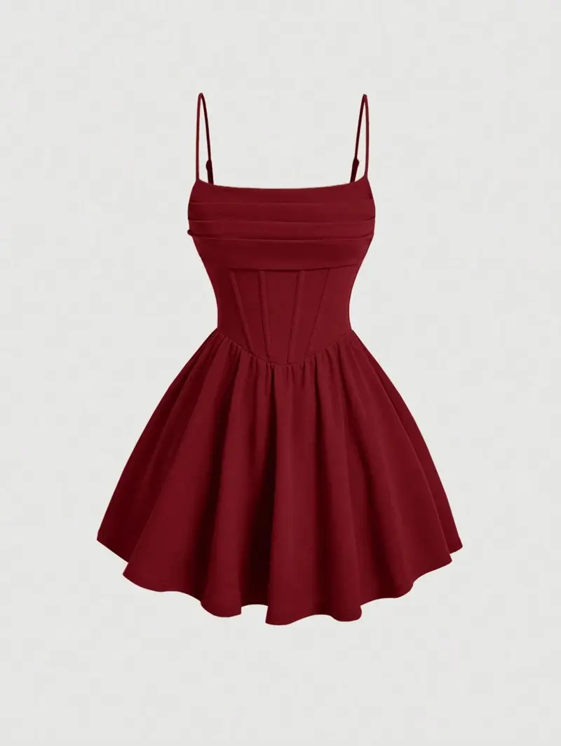 strapless open back dress Sexy Short Red Summer Dress Beach Dress – FancyVestido main image 0