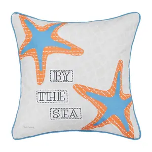 C&F Home 18" x 18" Starfish By The Sea PrintedThrow Pillow