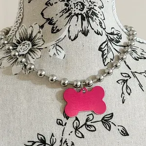 Bone Dog necklace: Hot Pink