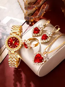 4-piece exquisite women's watch set, fashionable quartz watch, casual watch, women's watch set