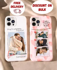 Personalized Photo Phone Case | Custom Picture Iphone Case | Couple Collage Phone Case | Tough Case | Anniversary Gift