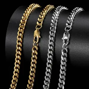 Stainless Steel & Gold Plated Chain - Durable & Stylish 18" to 30" Lengths 2mm to 15mm Widths Tarnish Resistant Rust Resistant Unisex Design Perfect for Layering or Wearing Solo