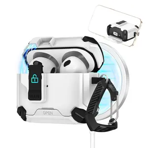 Magnetic Noise Canceling AirPods 4 Case, Creative Quick Transforming Phone Stand, Shockproof Design for Pro and Third Generation