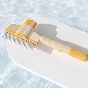 TemApex 2-Pack Pet Grooming Combs, Stainless Steel Long & Short Teeth for Shedding & Tangles, Professional Metal Hair Remover for Dogs, Cats & Rabbits (Easy to Clean)