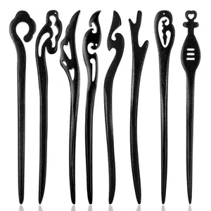 8Pcs Wooden Hair Sticks for Women Japanese Chopstick Hair Pins Sticks Women's Long Hairs Handmade