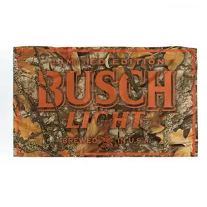 Flair Hub Busch Busch Beer Brown Camo Flag tapestry Cotton Decor Light Decorative
