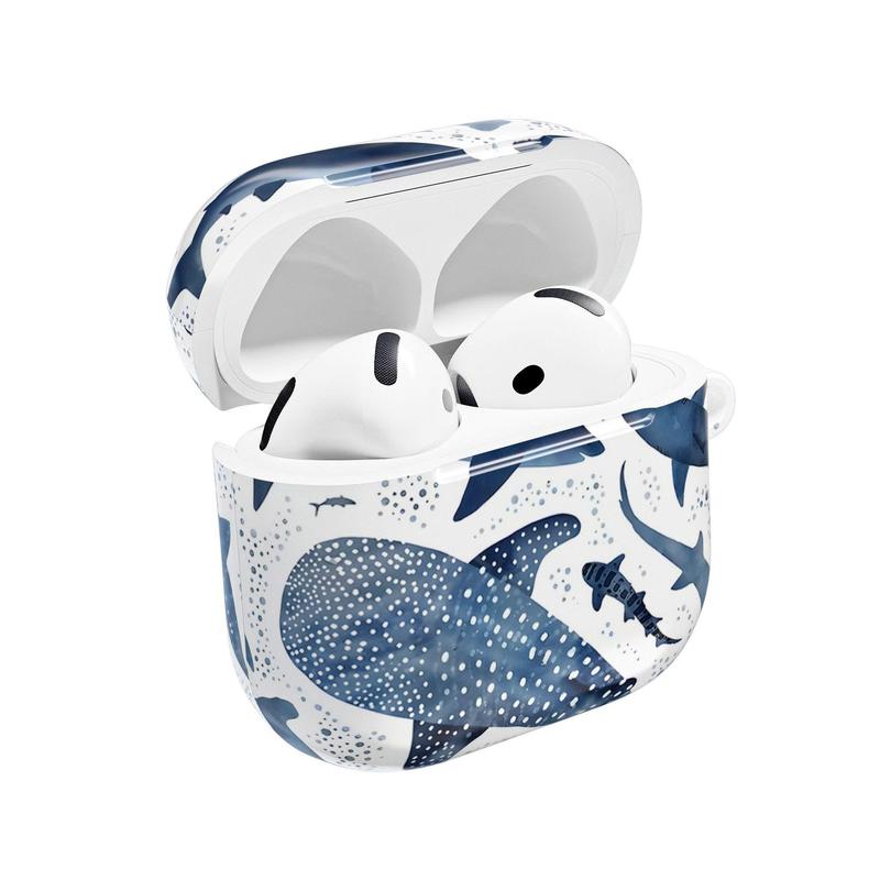 Blue Ocean Whale Shark AirPods Case – Marine Life AirPods Cover for AirPods 4 Airpods 3 AirPods 1st Gen 2nd Gen Airpods Pro 2 AirPods Pro Gen 3 | Under the Sea Ocean Theme, Cute Gift for Ocean Lovers Men Women Him Her | Aesthetic Beach Vibes