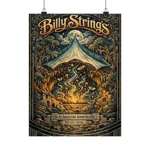 [Sale Up To 50%][No frame, Free Ship] Billy Strings | 04/02/2026 | St. Augustine, FL | Concert Poster