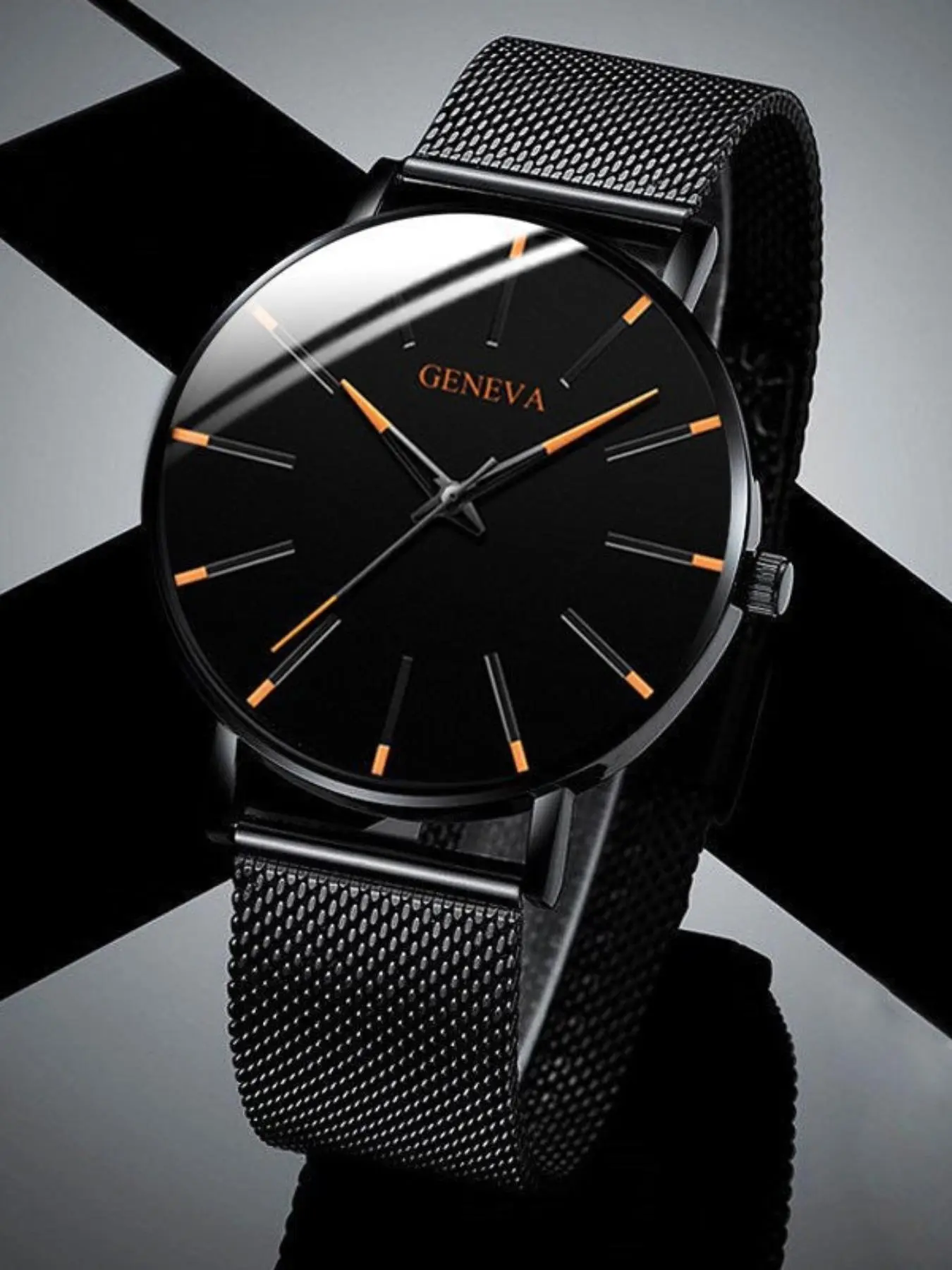 Geneva men's watch, fashionable blue needle quartz watch, minimalist business web strap watch, Quartz Analog Watch, Casual Analog Watch, Quartz Analog Wristwatch, Analog Quartz Watches