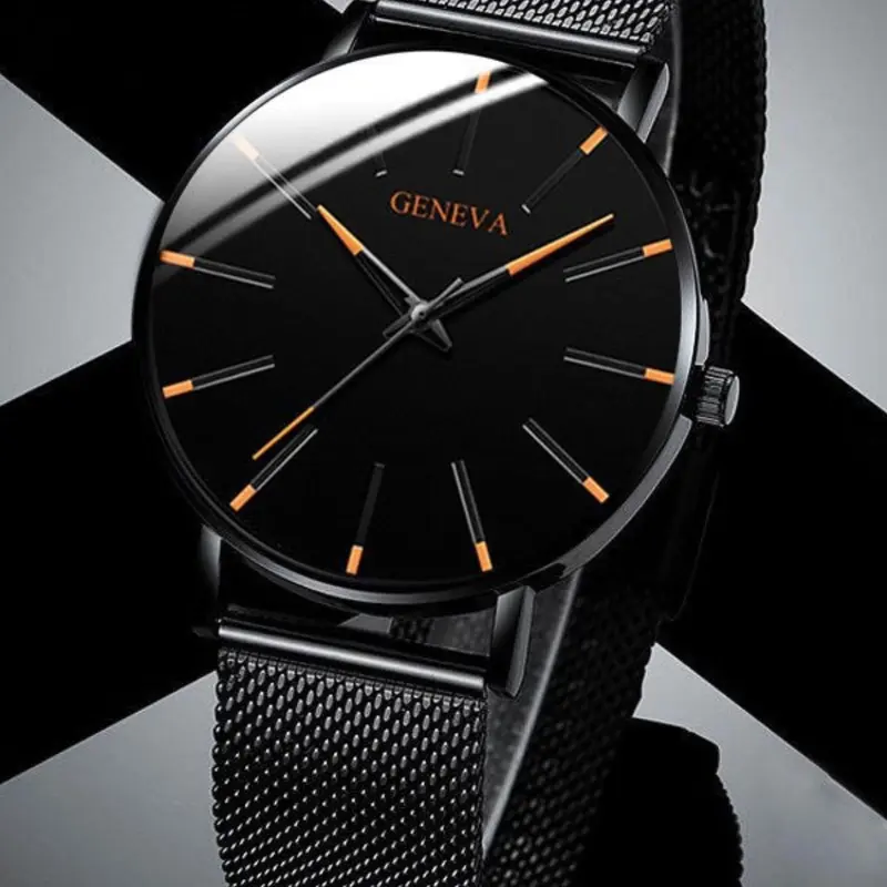 Geneva men's watch, fashionable blue needle quartz watch, minimalist business web strap watch, Quartz Analog Watch, Casual Analog Watch, Quartz Analog Wristwatch, Analog Quartz Watches