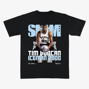 SLAM Hardwood Classics Tim Duncan Graphic T-Shirt – Vintage Basketball Legend Tee Featuring Iconic 2000 Era Design for Fans