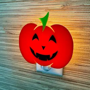 Handcrafted "Jack-O'-Lantern II" Night Light | Retro Halloween Decor | Mid Century Modern Pumpkin | Trick-Or-Treat | Atomic Avocado Designs