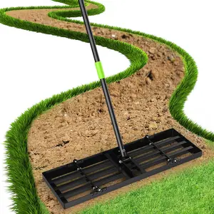 Lawn Leveling Rake 30x10 Inch, Heavy Duty Soil Leveling Rake with Anti-Flip Design, 76" Adjustable Handle Stainless Steel Leveling Rake Tool for Soil, Sand, Top Dressing, Garden, Yard