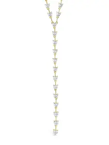 Tasha CZ Stationed Heart Lariat Necklace