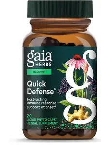 Gaia Herbs Quick Defense - Fast-Acting Immune Support Supplement* - Echinacea, Black Elderberry, Ginger & Andrographis