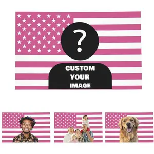 Eyesoul Custom Pink America Flag 40X60 Inch Personalized Flags Design Your Image Funny Tapestry Poster For Decorate Clubs Concerts Bars University Dormitories Living Rooms Bedrooms