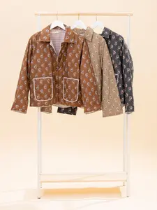 Checker Lined Boho Floral Jacket | S-L