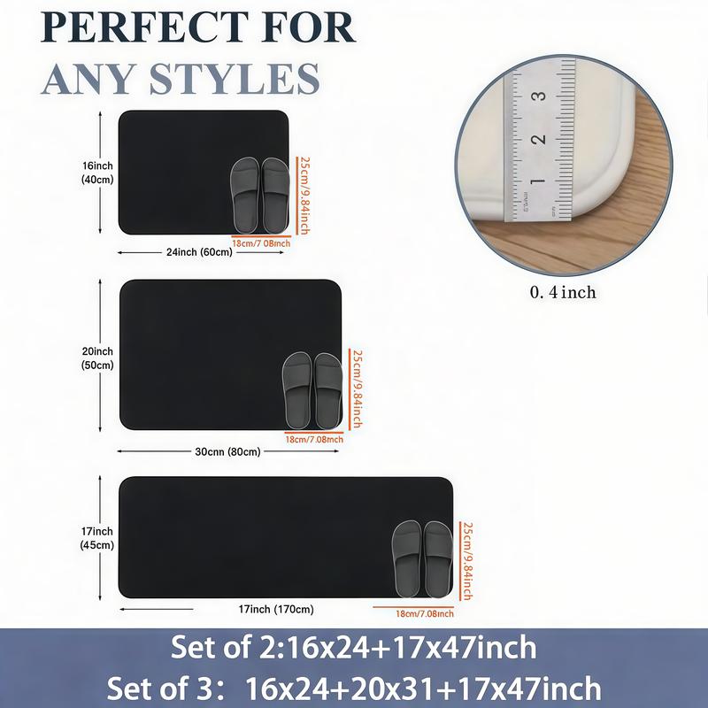 3-Piece Set Bohemian Kitchen Mat, Indian Indigenous Carpet, Totem Carpet, Kitchen Mat, Velvet Material, Suitable for Bedroom, Living Room, Dining Room, Kitchen, Bathroom, Entrance Carpet Mat