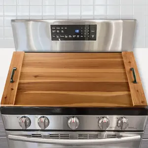 Noodle Board Stove Cover, Acacia  Stove Top Board for Gas Burners and Electric Stove, Extra Thick Wooden RV Stovetop/Sink Cover - Tray for Kitchen Counter Space