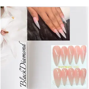 Natural Ombre 10 PCS Handmade Acrylic Press On Nails - Customizable Sizes, Available in Various Shapes & Lengths