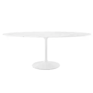 Modway Lippa 78" Oval Artificial Marble Dining Table