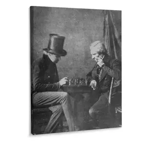 Vintage Old Photo Black And White Chess Player Poster
