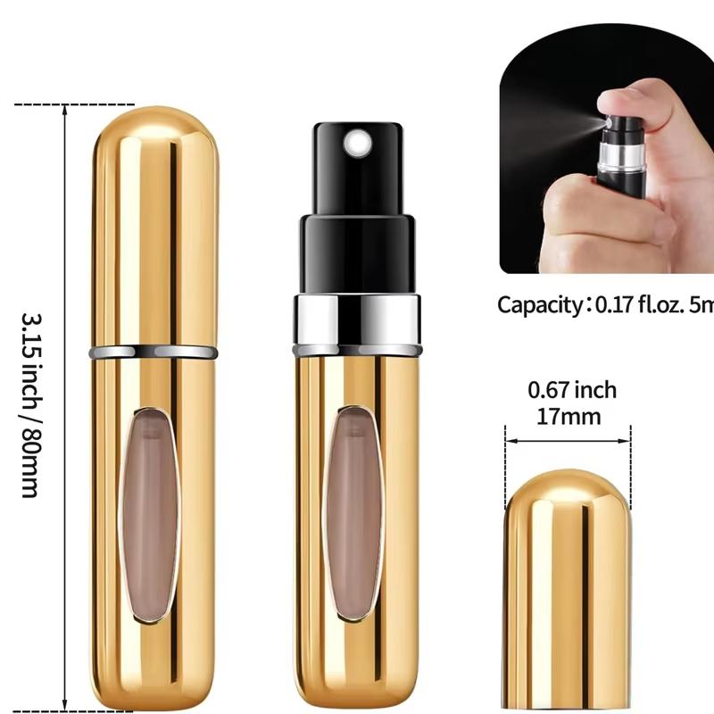 1/4Pcs 5ml Perfume Atomizer Portable Liquid Container for Cosmetics Traveling Mini Aluminum Spray Empty Refillable Bottle Compact & Lightweight