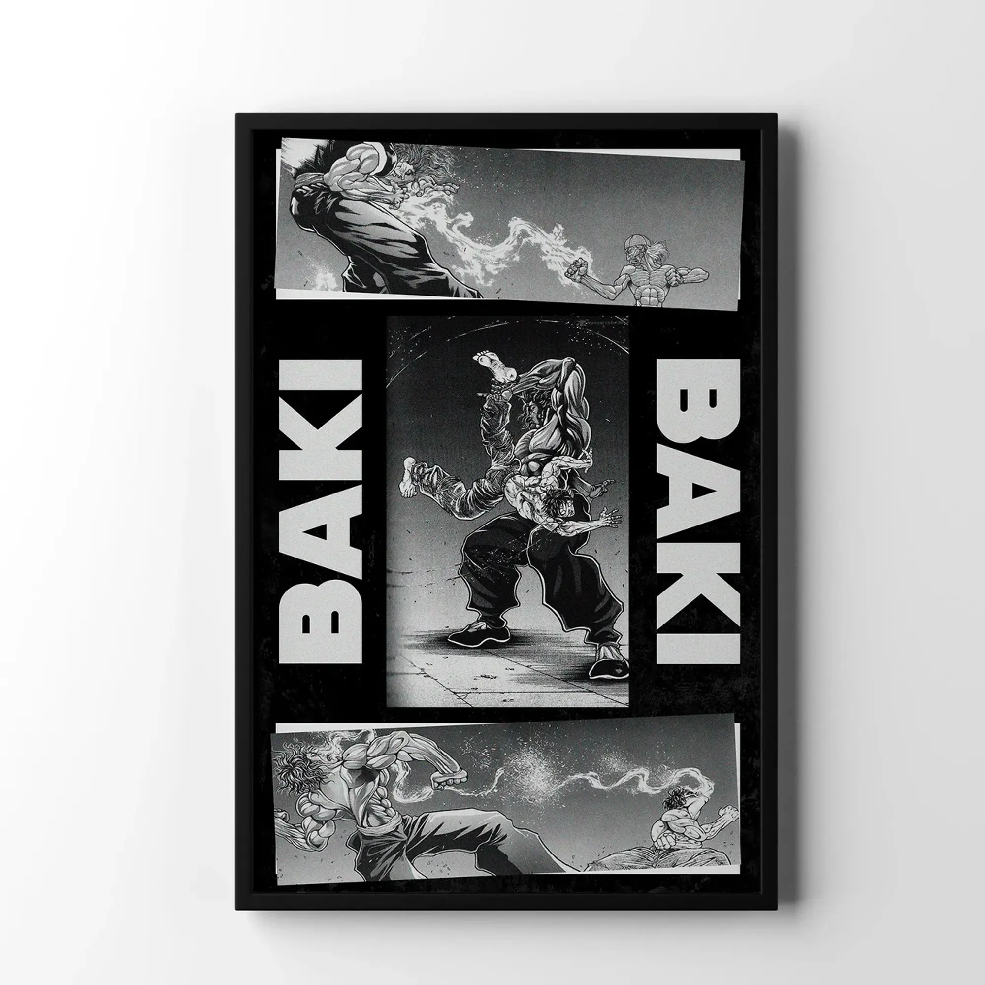 Baki Poster for Martial Arts Anime Fans, Intense Action Wall Art, Minimalist Anime Poster, Japanese Anime Baki Poster, Combat Anime Art