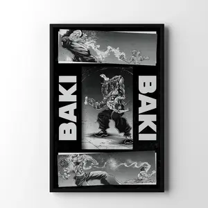 Baki Poster for Martial Arts Anime Fans, Intense Action Wall Art, Minimalist Anime Poster, Japanese Anime Baki Poster, Combat Anime Art