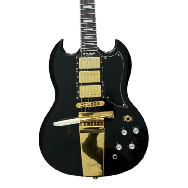 Custom SG Electric Guitar Gold Hardware Mahogany Body Rosewood Fretboard Black ABR-1 Bridge