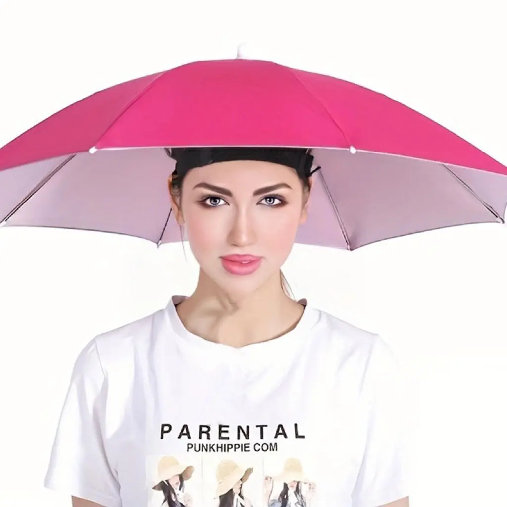 Portable Foldable Umbrella Hat, 1 Count Lightweight Sun Protection Umbrella Hat, Outdoor Sunshade Umbrella for Fishing, Travel, Camping