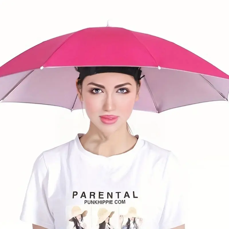 Portable Foldable Umbrella Hat, 1 Count Lightweight Sun Protection Umbrella Hat, Outdoor Sunshade Umbrella for Fishing, Travel, Camping, Outside Umbrellas
