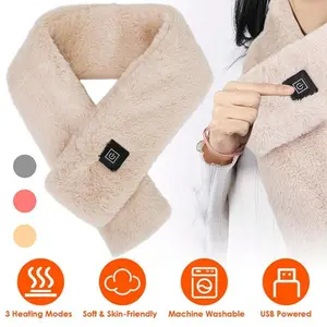 Heated Scarf USB Powered 3 Heat Settings Unisex Winter Neck Warmer Ski Mask Soft Lightweight Machine Washable for Men Women