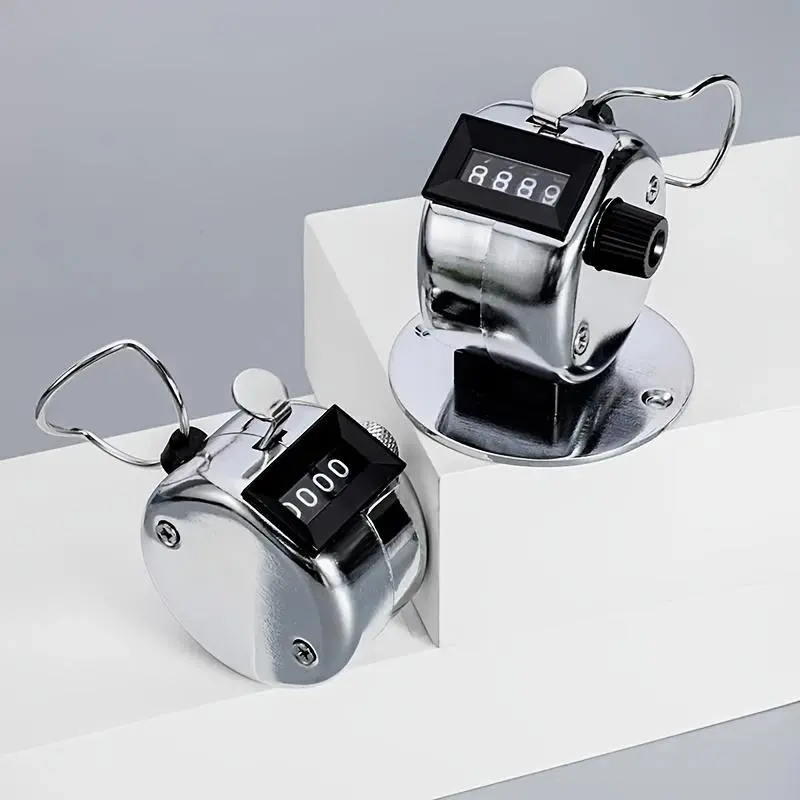 1pc 4-Digit Manual Metal Counter Point Counter 0-9999