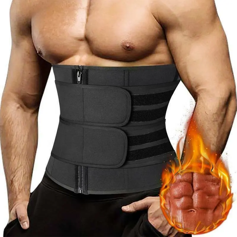 Men's Waist Trainer, 1/2 Pack Neoprene Tummy Control Body Shaper, Stretchable Compression Belt for Gym Workout, Sweat Waist Trainer