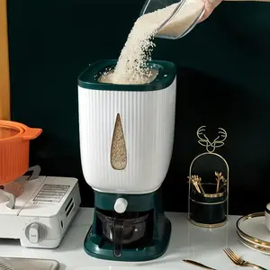 Multifunctional Grain Storage Container, Large Capacity Sealed Rice Bucket, Kitchen Press-Down Rice Bin, Airtight Rice Dispenser, Food Storage Jar, Home Kitchen Essentials