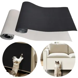 Peel & Stick Cat Scratch Protector Mat with Adhesive Back, Durable Trimmable Anti-Scratch Guard Roll for Sofa, Couch Surfaces