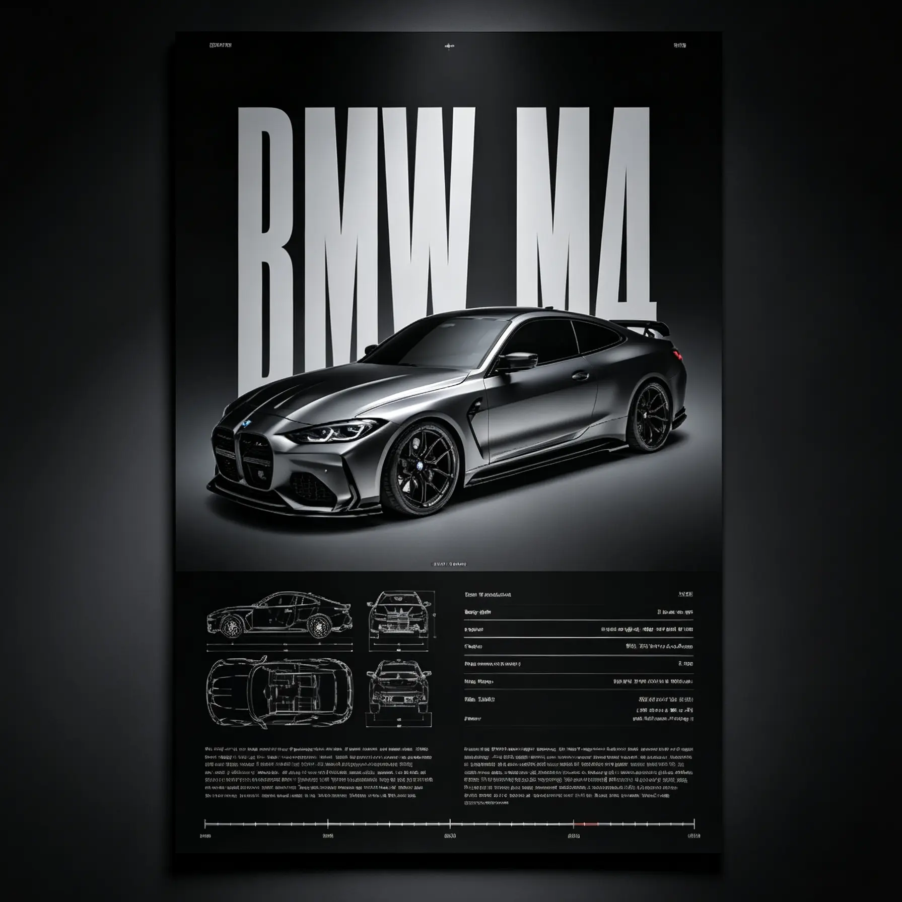 BMW M4 Performance Poster, Modern Art, Fashion Poster, Living Room Bedroom Decoration, Hallway Office Mural, Kitchen, Home