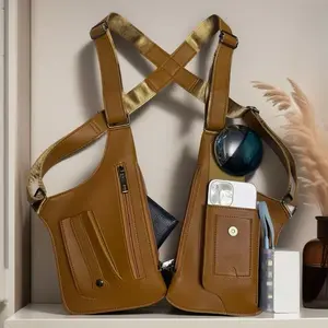 Men's Underarm shoulder bag with built-in anti-theft hidden storage pockets for phones and outdoor gear. Lightweight and multi-functional, suitable for cycling, hiking, and various sports. Weapons are prohibited. Crossbody Fanny Pack Durable