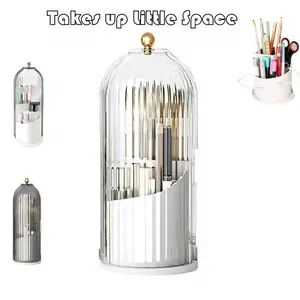 Rotating Electric Toothbrush Holder with Lid, Dustproof Toothpaste Rack, Bathroom Vanity Storage Box, Organizer, Creative Gift for Father's Day