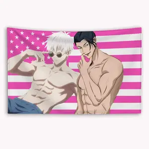Anime Jujutsu Kaisen American Flag Gojo Satoru Geto Suguru Banner Itadori Yuji Tapestry Flaga Garage Flags Outdoor Decor Custom